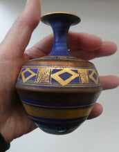 Load image into Gallery viewer, Cornish Studio Pottery. Miniature Gold Lustre PORCELAIN Vase by Mary Rich (1940 - 2022)
