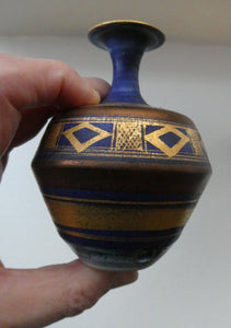 Cornish Studio Pottery. Miniature Gold Lustre PORCELAIN Vase by Mary Rich (1940 - 2022)