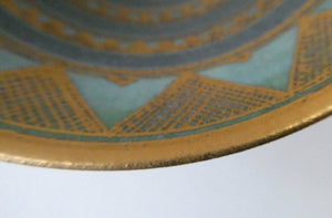 Cornish Studio Pottery. Miniature Gold Lustre PORCELAIN Footed Bowl by Mary Rich (1940 - 2022). SIGNED