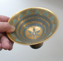 Load image into Gallery viewer, Cornish Studio Pottery. Miniature Gold Lustre PORCELAIN Footed Bowl by Mary Rich (1940 - 2022). SIGNED
