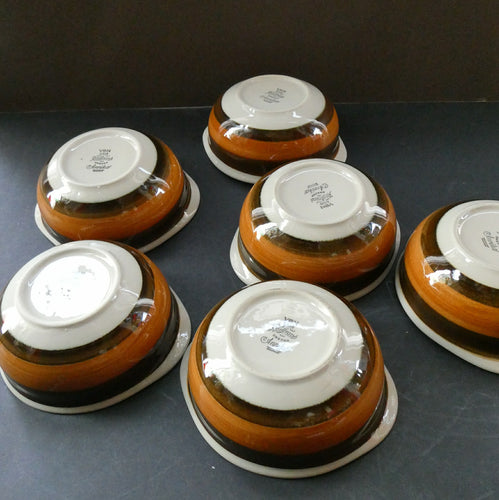   1970s Marianne Westman Rorstrand Swedish Set of Six Pudding Bowls Annika Design