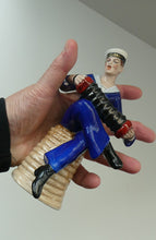 Load image into Gallery viewer, Vintage 1950s GERMAN Dresden Figurine of a Sailor in Uniform Playing a Concertina
