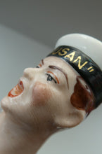 Load image into Gallery viewer, Vintage 1950s GERMAN Dresden Figurine of a Sailor in Uniform Playing a Concertina
