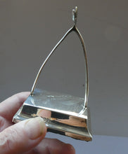 Load image into Gallery viewer, Rare Antique Edwardian SILVER Pocket Watch Stand. Wishbone Design. Hallmarked 1906
