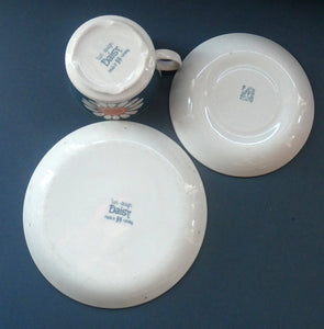 1970s DAISY Turi Design TRIO (Cup, Saucer and Side Plate). Daisy Pattern for Figgjo Flint, Norway