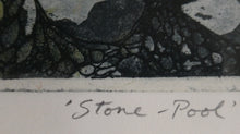 Load image into Gallery viewer, 1971 Etching &amp; Aquatint Entitled &quot;Stone Pool&quot; by Phil Greenwood. Pencil Signed
