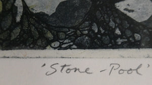 1971 Etching & Aquatint Entitled "Stone Pool" by Phil Greenwood. Pencil Signed