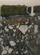 Load image into Gallery viewer, 1971 Etching &amp; Aquatint Entitled &quot;Stone Pool&quot; by Phil Greenwood. Pencil Signed
