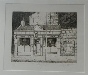 SCOTTISH ART: Rare 1970s ABERBEEN PUBS Etching: "The Hairy Bar" by William J. Watson. Pencil Signed