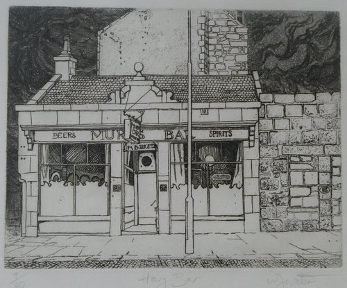 SCOTTISH ART: Rare 1970s ABERBEEN PUBS Etching: 