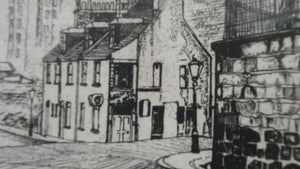 SCOTTISH ART: Rare 1970s ABERBEEN PUBS Etching: "The Spa Bar" or "Well O’ Spa Bar" by William J. Watson. Pencil Signed