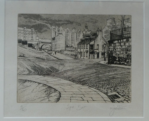 SCOTTISH ART: Rare 1970s ABERBEEN PUBS Etching: 