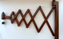 Load image into Gallery viewer, Unusual Vintage TEAK Scissor / Concertina Action Wall Lamp. Mid-Century Danish Design
