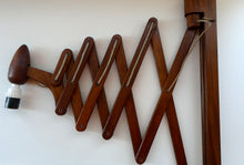 Load image into Gallery viewer, Unusual Vintage TEAK Scissor / Concertina Action Wall Lamp. Mid-Century Danish Design
