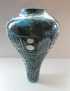 Vintage 1960s West German BRUSTALIST Bottle Vase. Uberlacker Ceramics / U-keramik