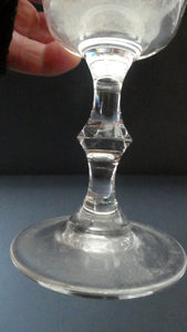 Set of Six Matching LARGE Edinburgh Crystal Wine Goblets: 6 3/4 inches (Unidentified Pattern)