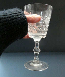 Set of Six Matching LARGE Edinburgh Crystal Wine Goblets: 6 3/4 inches (Unidentified Pattern)