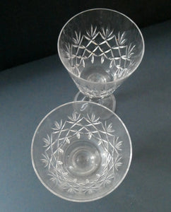 Set of Six Matching LARGE Edinburgh Crystal Wine Goblets: 6 3/4 inches (Unidentified Pattern)