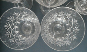 Set of Six Matching LARGE Edinburgh Crystal Wine Goblets: 6 3/4 inches (Unidentified Pattern)