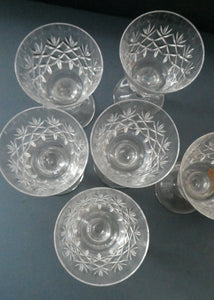 Set of Six Matching LARGE Edinburgh Crystal Wine Goblets: 6 3/4 inches (Unidentified Pattern)