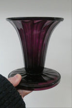 Load image into Gallery viewer, Stylish 1909 James POWELL for Whitefriars Glass Fluted Amethyst Vase. Trumpet Shaped.  5 inches
