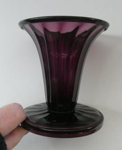 Load image into Gallery viewer, Stylish 1909 James POWELL for Whitefriars Glass Fluted Amethyst Vase. Trumpet Shaped.  5 inches
