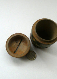  Antique Victorian Scottish Mauchline Ware TARTANWARE Bank or Money Box in the Shape of a Barrel