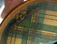 Load image into Gallery viewer,  Antique Victorian Scottish Mauchline Ware TARTANWARE Bank or Money Box in the Shape of a Barrel
