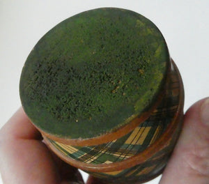  Antique Victorian Scottish Mauchline Ware TARTANWARE Bank or Money Box in the Shape of a Barrel