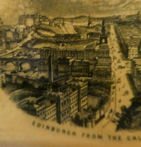 Antique 19th Century MAUCHLINE Ware Box. View of Edinburgh from Calton Hill on the Lid