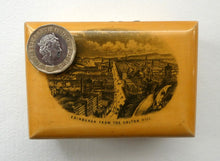 Load image into Gallery viewer, Antique 19th Century MAUCHLINE Ware Box. View of Edinburgh from Calton Hill on the Lid
