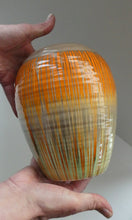 Load image into Gallery viewer, LARGE Shelley Harmony &quot;Dripware&quot; Vase. Orange and Cream Hues with Lots of Streaks: 8 1/2 inches
