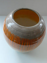 Load image into Gallery viewer, LARGE Shelley Harmony &quot;Dripware&quot; Vase. Orange and Cream Hues with Lots of Streaks: 8 1/2 inches
