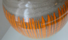 Load image into Gallery viewer, LARGE Shelley Harmony &quot;Dripware&quot; Vase. Orange and Cream Hues with Lots of Streaks: 8 1/2 inches
