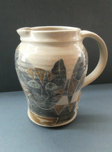 Load image into Gallery viewer, 1992 STUDIO POTTERY Jug by Irma Demianczuk. Decorated with Cats and Mouse Motifs
