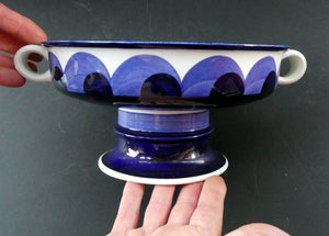 Arabia Paju Pattern 1960s Fruit Bowl with Twin Handles and Pedestal Base