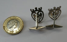 Load image into Gallery viewer, Fine Pair of Scottish Sterling Silver Vintage Cufflinks. Luckenbooth Shape
