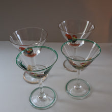 Load image into Gallery viewer, Vintage 1930s Glass Cockerel / Rooster SET OF FIVE Miniature Glasses. Rare Cock Fighting Images 
