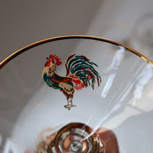 Load image into Gallery viewer, Vintage 1930s Glass Cockerel / Rooster Miniature Liqueur Glasses
