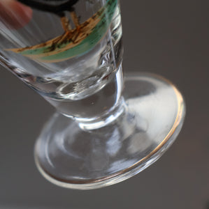 Vintage 1930s Glass Cockerel / Rooster Glass Decanter and 6 Matching Shot Glasses. Rare Cock Fighting Images