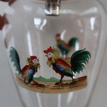 Load image into Gallery viewer, Vintage 1930s Glass Cockerel / Rooster Glass Decanter and 6 Matching Shot Glasses. Rare Cock Fighting Images
