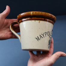 Load image into Gallery viewer, SCOTTISH POTTERY. Antique PORT DUNDAS (Glasgow) 3 lbs Stoneware Crock with Handle. MAYPOLE DAIRY
