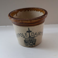 Load image into Gallery viewer, SCOTTISH POTTERY. Antique PORT DUNDAS (Glasgow) 3 lbs Stoneware Crock with Handle. MAYPOLE DAIRY
