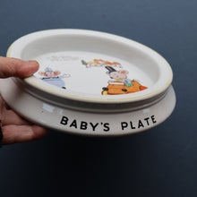 Load image into Gallery viewer, 1930s SHELLEY POTTERY Mabel Lucie Attwell Heavy Baby Plate. Motoring Image with Mouse Driving a Car
