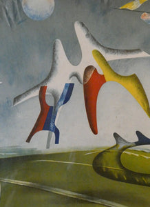 Original JOHN TUNNARD Lithograph (1947) Entitled Holiday. Baynard Press for School Prints Ltd (London) Issue