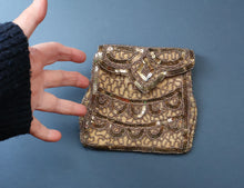 Load image into Gallery viewer, 1940s Pretty Little Vintage Sequin and Glass Beads Evening Purse. Made in Belgium
