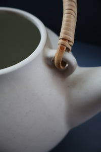 1960s Finnish Design: GA3 Arabia Pottery Teapot in Matte White. Designed by Ulla Procope