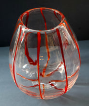 Load image into Gallery viewer, Rare 1930s Art Nouveau Art Glass Vase with Applied Red Trails (Attributed to Pallme Konig &amp; Hagel, Austria)
