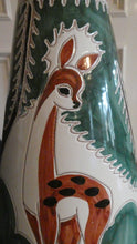 Load image into Gallery viewer, VERY LARGE Vintage 1950s / 60s NORWEGIAN Vase with Deer Decoration by Elle Pottery
