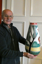 Load image into Gallery viewer, VERY LARGE Vintage 1950s / 60s NORWEGIAN Vase with Deer Decoration by Elle Pottery
